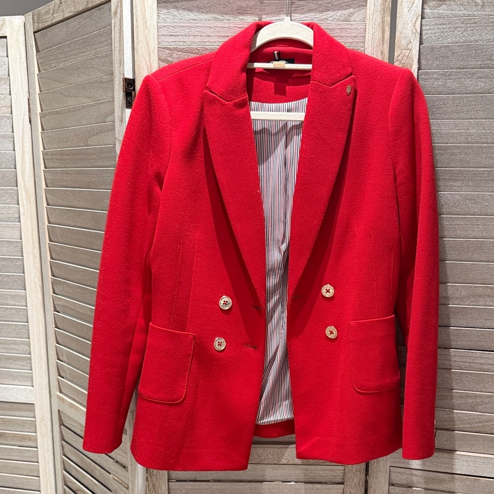 Tommy Hilfiger Bright Red Double-Breasted Blazer